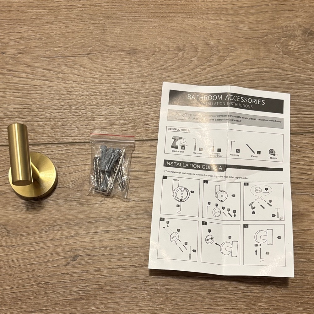 Gold Wall Hook Bathroom Accessory